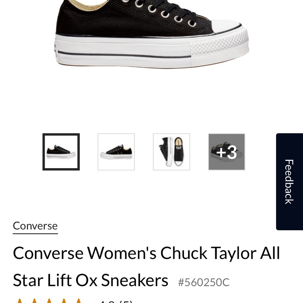 Converse Women's Chuck Taylor All Star Lift Ox - Black and White